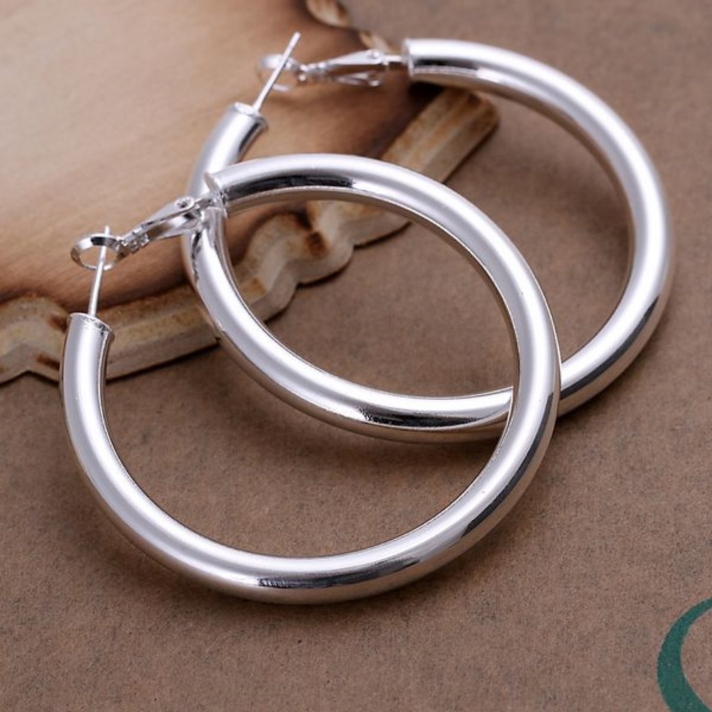 Earrings silver circle fashion bohema big - Picture 1 of 6
